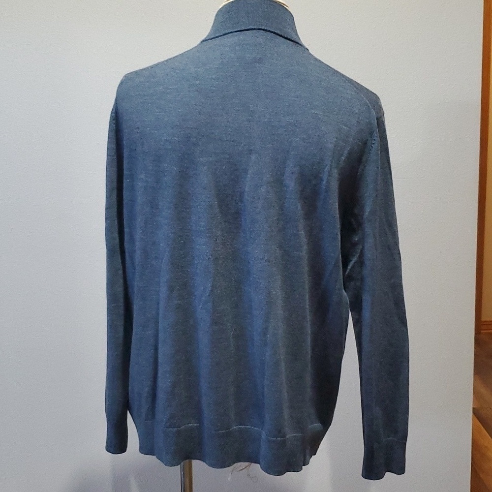 Untuckit merino wool charcoal Grey knit long sleeve sweater 1/4 zip - Picture 4 of 5